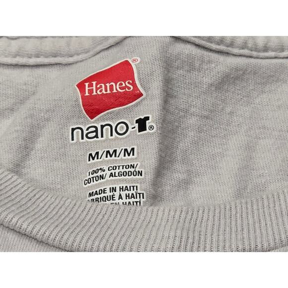 Hanes Nano Gray Busch Light Short Sleeve Crew Neck Shirt Brewed In USA St.Louis - Picture 3 of 7